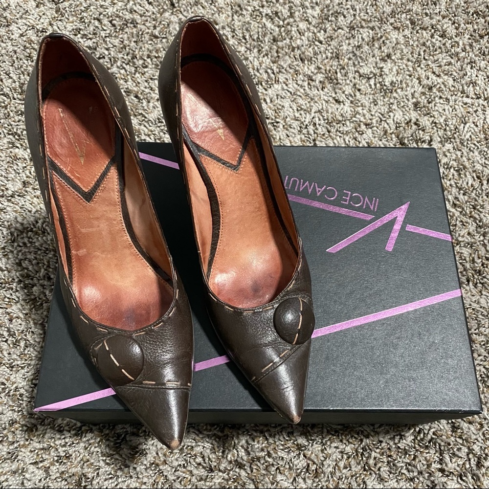 Vince Camuto tumbled leather heel 6.5 - Picture 1 of 5